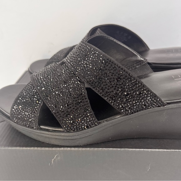 Sz 11M Dressy Black Slip-on Naturalizer Rowena 2 Slide Sandal Black Embellished - Picture 3 of 7